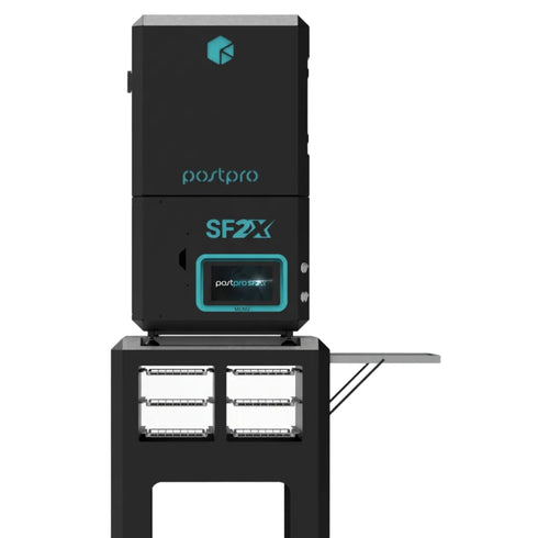 AMT POSTPRO SF2X vapour smoothing machine on machine stand. For use with MJF, SLS, Markforged and Stratasys 3D printed parts.