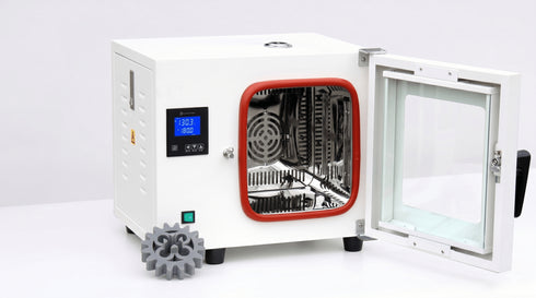 Annealing oven with door open and 3D printed part